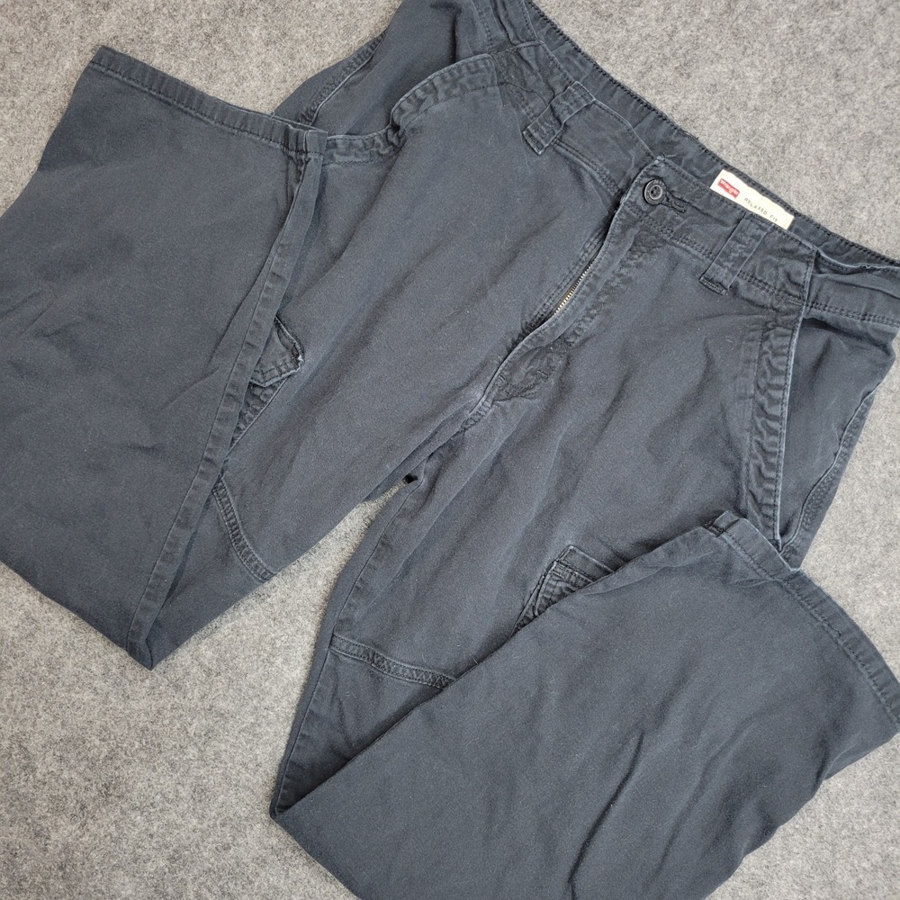 Wrangler Cargo Pants Mens 32x30 Black‎ Stretch Relaxed Fit Straight Leg Utility